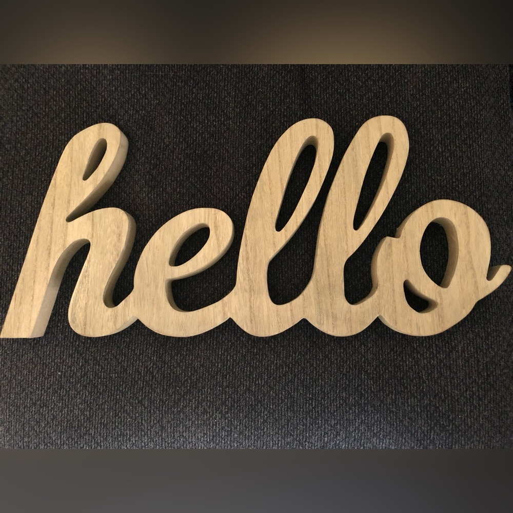 Hello Wood Sign Farmhouse Wall Hanging Decor